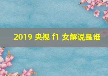 2019 央视 f1 女解说是谁